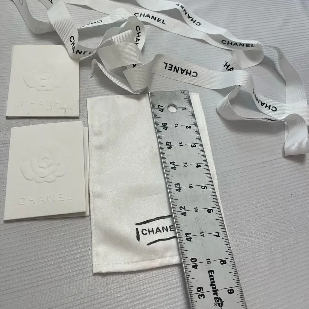 CHANEL HANDBAG CLEANING SOFT CLOTH and WHITE RIBBON